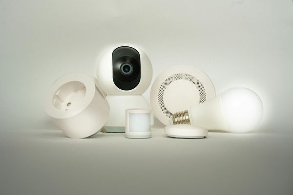 Modern smart home security camera and sensors installation